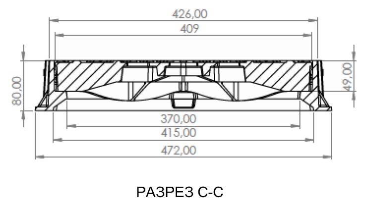 Чугунени Решетки,  472x472mm, Клас D400