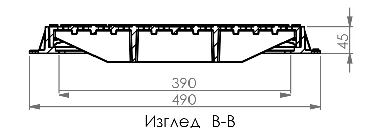 Grile din fontă, 390x390mm, clasa C250