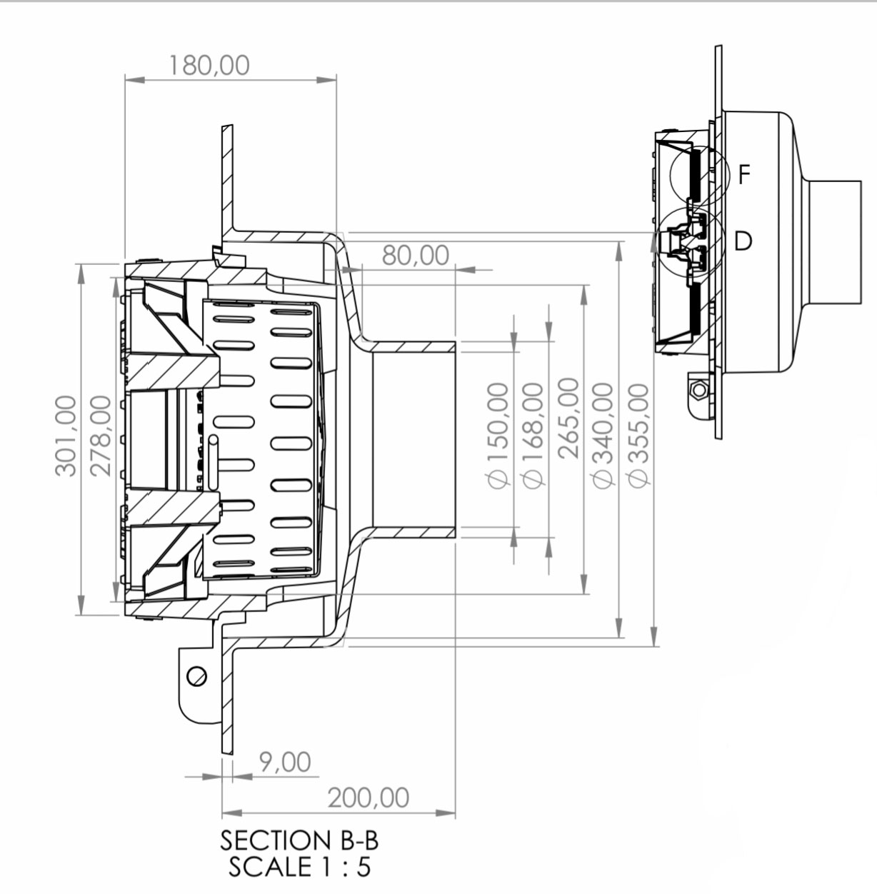 Чугунена Решетка за мостове с вертикално оттичане, Клас D400